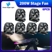 No Tax 6Pcs Dmx Stage Fan For Special Effect Smoke Spreading 200W DMX Fan for Stage Show Remote Control Speed Adjusted Fan