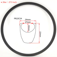 FIC 22mm deep 24mm wide carbon MTB bicycle rim 26 inch 27.5 inch 32h XC mountain bike clincher factory bicycle rim for sale