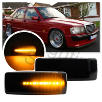 2PCS Sequential LED Fender side marker light For Mercedes Benz W124 S124 W126 W201 W202 R107 C107 R129 Turn Signal flashing Lamp