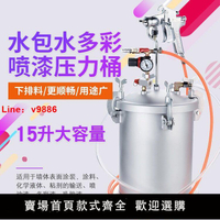 【台灣公司保固】10/15升下出料多彩水包水壓力桶仿石漆水包砂噴槍乳膠漆噴漆槍