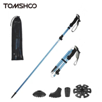Tomshoo Trekking Pole Lightweight Collapsible Trekking Poles Five-fold Walking Stick for Hiking Camping Trekking Accessories