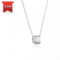 二手品 Tiffany&amp;Co. LOVE鏤空字母方環925純銀項鍊