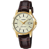 【CASIO 卡西歐】經典時裝時尚金指針腕錶-羅馬金面(LTP-V004GL-9A)