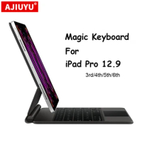 Magic Keyboard For iPad Pro 12.9 2022 2021 2020 2018 3rd 4th 5th 6th Generation Case Keyboard Hebrew Portuguese German Russian