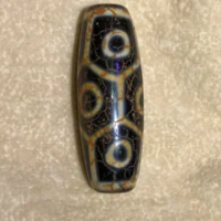 Rare Magic Tibetan Old Agate Turtles shell Vein 9 eye dZi Bead Amulet 40mm Pendant