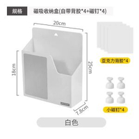 磁吸收納盒冰箱側面置物架磁鐵免打孔壁掛式廚房雜物保鮮膜儲物盒平行進口