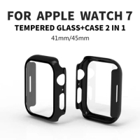 Glass+Case For Apple Watch Serie 7 6 5 4 3 2 1 SE 44mm 40mm iWatch Case 42mm 38mm Bumper Screen Protector+Cover Watch Accessorie