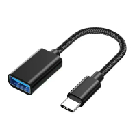 Just Link Bộ chuyển đổi đa chức năng Type‑C sang USB 2.0 OTG với sợi nylon dệt cho bộ điều hợp USB L