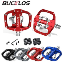 BUCKLOS Dual Function MTB Pedals Lock Bicycle Pedal Dual Function Mountain Bike for Shimano SPD Bicycle Spin Pedals
