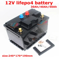 Lifepo4 12v 30Ah 40Ah 50Ah lithium battery pack use for car ebike motorbike replace lead acid UPS battery+5A charger