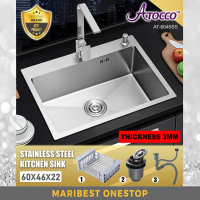 AT-6046SS SINGKI ANTI KARAT SUS 304 Mangkuk Sinki Mangkuk Tunggal Sinki Dapur Sinki Dapur Kombo Dipa