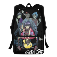 FORUDESIGNS Gorillaz Band School Backpacks Student Lightweight Fashion Back Pack Zippered Sports Bags Practical Packsack