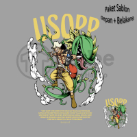Sablon Kaos One Piece Usopp Depan Belakang Siap Press/Setrika - Paket UMKM
