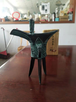 仿古青銅擺件獸面爵龍爵居家工藝品爵杯禮品婚慶影視道具