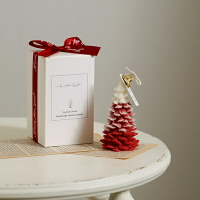 聖誕樹香薰蠟燭禮盒 (中號雪頂紅樹-英國梨小蒼蘭香型) 香氛擺件裝飾 聖誕禮物