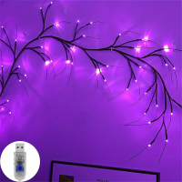 1pc, 180LED Waterfall Tree Fairy Lights, 9 Drop 2m/6.65ft Indoor Garland Light,USB Plug, 8 Modes, in