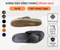 HT.15 dép da nam chữ H doctor Fashion , đế cao su nhẹ cao 3cm, khâu chỉ toàn bộ ,  DéP đế bằng  San