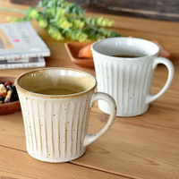 🔥現貨🔥日本製 美濃燒 陶瓷 咖啡/灰白色 條紋咖啡杯 馬克杯 茶杯 水杯 餐具 廚房用品 廚房餐盤-富士通販