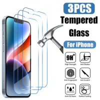 3Pcs Tempered Glass for IPhone 15 14 13 12 11 Pro Max Screen Protector for IPhone 12