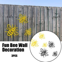 3Pcs Creative Bee Mirror Wall Stickers Acrylic Garden Bedroom DIY Wall Art Decor Stickers Home Classroom Wall Decals