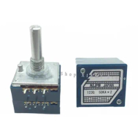 2Pcs 10K 20K 50K 100K 250K 500K Japan ALPS RK27 Double stereo potentiometer 10~500KAX2 RK27 Rotary switch