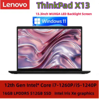 Lenovo Laptop ThinkPad X13 i7-1260P/i5-1240P 2022 Iris Xe 16GB 512GB SSD WUXGA LED Backlight Screen LTE Windows 11 Notebook PC