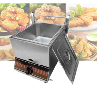 Commercial Gas Deep Fryer Double Gas Fryer Two Tanks Noodles Cooker Steamer Energy Saving Fryer Kitchen French Fries Machine