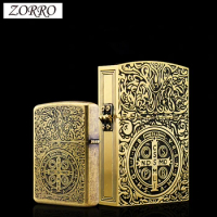 ZORRO Personality Constantine Extra Large Copper Kerosene Lighter Heavy Armor Extra Large Lighter Smoking Accessories Gadgets