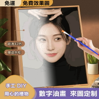 免運 手工diy數字畫 客製化數字油畫 定製生日禮物 裝飾畫 diy 油畫  私人訂製送男友禮物  客製化數女友照片繪畫