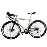 Road Bike with Disc Brake, 700C Titanium Alloy Racing Bicycle, 21 Speed, Factory Price