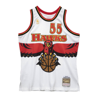 【毒】Mitchell & Ness NBA 球迷版球衣 Dikembe Mutombo 96-97 Road 老鷹 白【領券折222｜Cube卡+APP下單最高10%回饋】