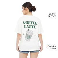 Aerostreet Coffee Latte Kaos Wanita Oversize Off White T-shirt Cewek Women Casual Cotton Combed Adem