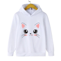 Sweatshirts Cartoon Cats Hoodie Kids Funny Graphic Child Animal Clothes Girl Boy Anime Kitten Hoody Fashion Long Sleeve Hoodies