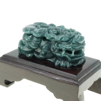 【喜緣玉品】天然翡翠貔貅含珠如意擺件(母)