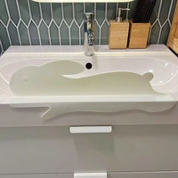萌兔水槽擋水板廚房檯面防濺水擋板水池洗手檯洗餸盆矽膠擋水條