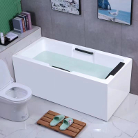 優樂悅~單人浴缸家用小戶型亞克力獨立式現代加厚加深坐式浴缸一體成型