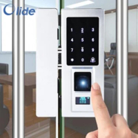 Olide Fingerprint Glass Door Lock, Password/Fingerprint/RFID Card Available
