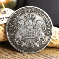 德國1896漢堡雙獅鷹頭硬幣  外國紀念章歐洲銀幣仿古銀元收藏禮品