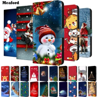Leather Flip Covers For Samsung S10 5G Case S20 S21 FE S22 Plus Cute Christmas Wallet Coque For Samsung Galaxy S22 5G Case S20FE