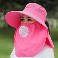 Face And Neck UV Protection Hat Summer Outdoor Fishing Hunting Hiking Hat Protective Cover Ear Flap Women Hat Sunscreen cap