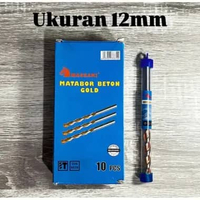 Mata Bor Beton Massaki 12mm Besar & Kuat | Mata Bor Beton Besi Tembok Premium | Drill Bit 12mm Tajam