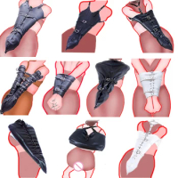 BDSM Behind Back Bondage Arm Binder,Leather Straight Jacket,SM Products Armbinder Restraint Glove,Sex Toys For Couples