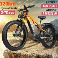 Lafly RV800 Off-road Mountain Snow All Terrain Electric Bicycle with 26 Inch Fat Tires 1500W48V20AH, Dual Suspension