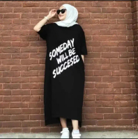 Long tunik kaos terbaru Hitam