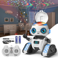 Aikmi Robot Toys for Kids 5-7 Rechargeable Remote Control Robot with Projector Night Light for Kids 
