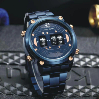 Evans Jayden Jam Tangan Pria 9424 Rantai Stainless Steel Analog Turbine Water Resistant 3ATM Watches