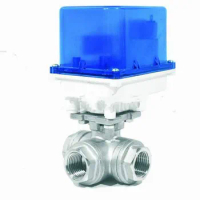 3Way Miniature Solenoid Valve Small Electric Control Valve DN20 AC220V DC12V DC24V L/T type stainless steel Motorized Ball Valve