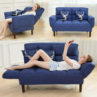 現代懶人沙發床小戶型可折疊客廳雙人榻榻米兩用布藝沙發椅子