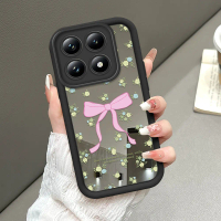 Cocok Untuk Xiaomi Mi 14T Pro 5G Case Lucu Kuningan Pink Bunga Casing HP Silikon Pelindung Aesthetic