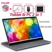 2023 New 15.6 Inch N95 Touch Screen Tablet Laptop Portable Business Office DDR5 12G RAM 2TB SSD Metal Notebook Morphing Computer